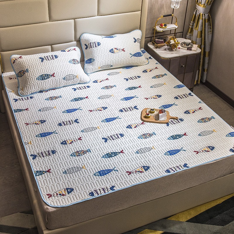 Chiếu Điều Hòa Tencel Mủ Cao Su Non Thiên Nhiên - Mẫu Hoa Lá 1,6x2m