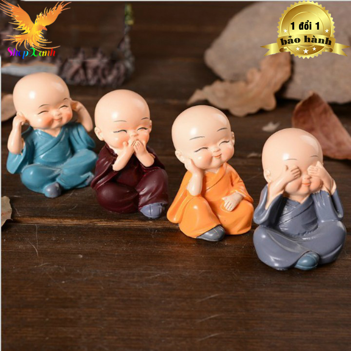 [HCM] Bộ tượng chú tiểu tứ không (gồm 4 chú tiểu) đáng yêu không thể chê