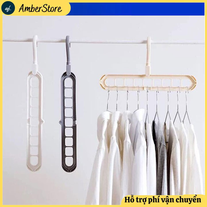Combo  SET móc treo đồ 9 lỗ tiết kiệm - Loại móc treo đồ đa năng - Tiết kiệm không gian của bạn - Treo quần áo - Bảo hành uy tín tại AmberStore.02