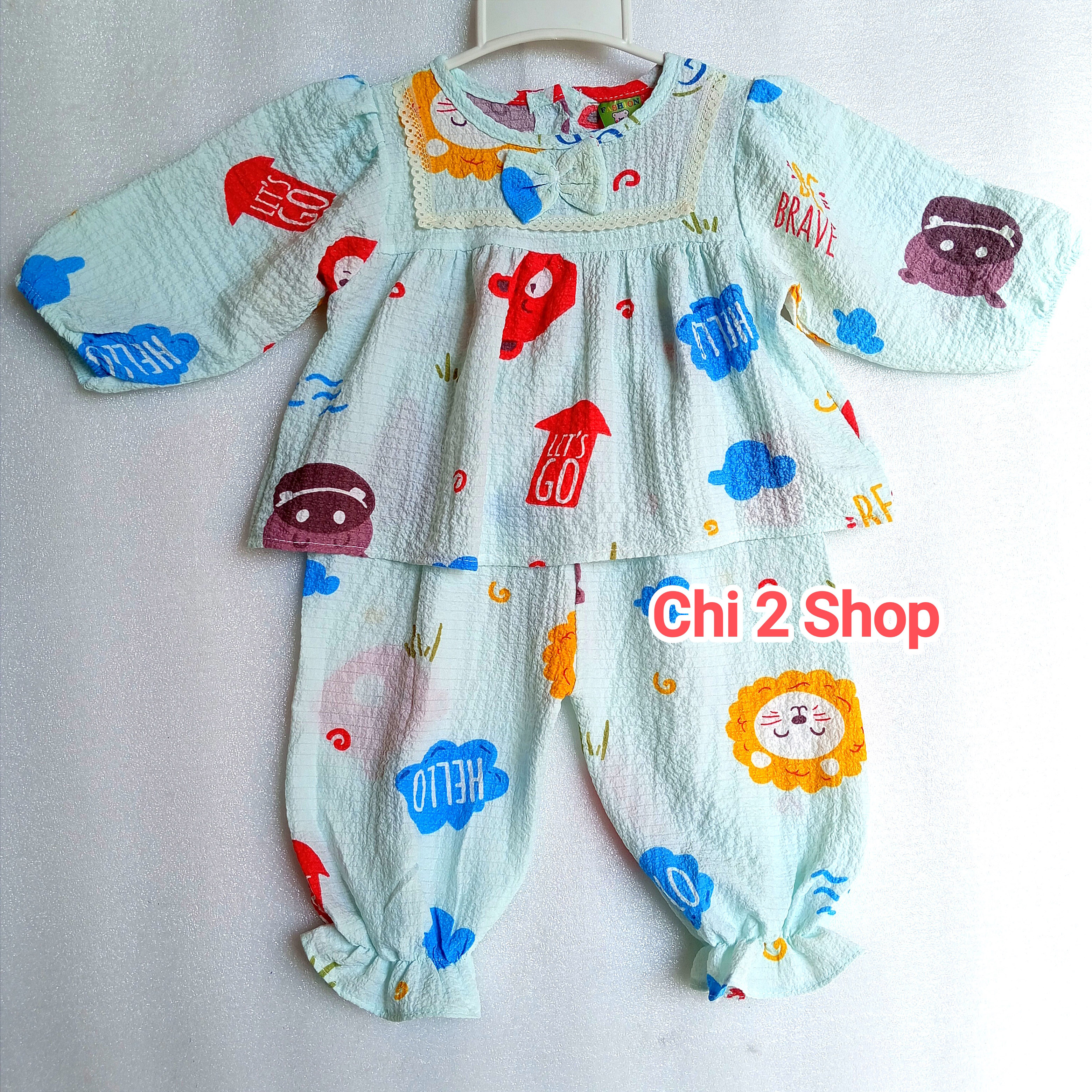 Girls' Long-Sleeved Clothes C2H35, Rice Foam Set, Newborn Children's Clothes, Children's Clothes under 3 Years Old, Cheap, Cool Home Clothes - 2
