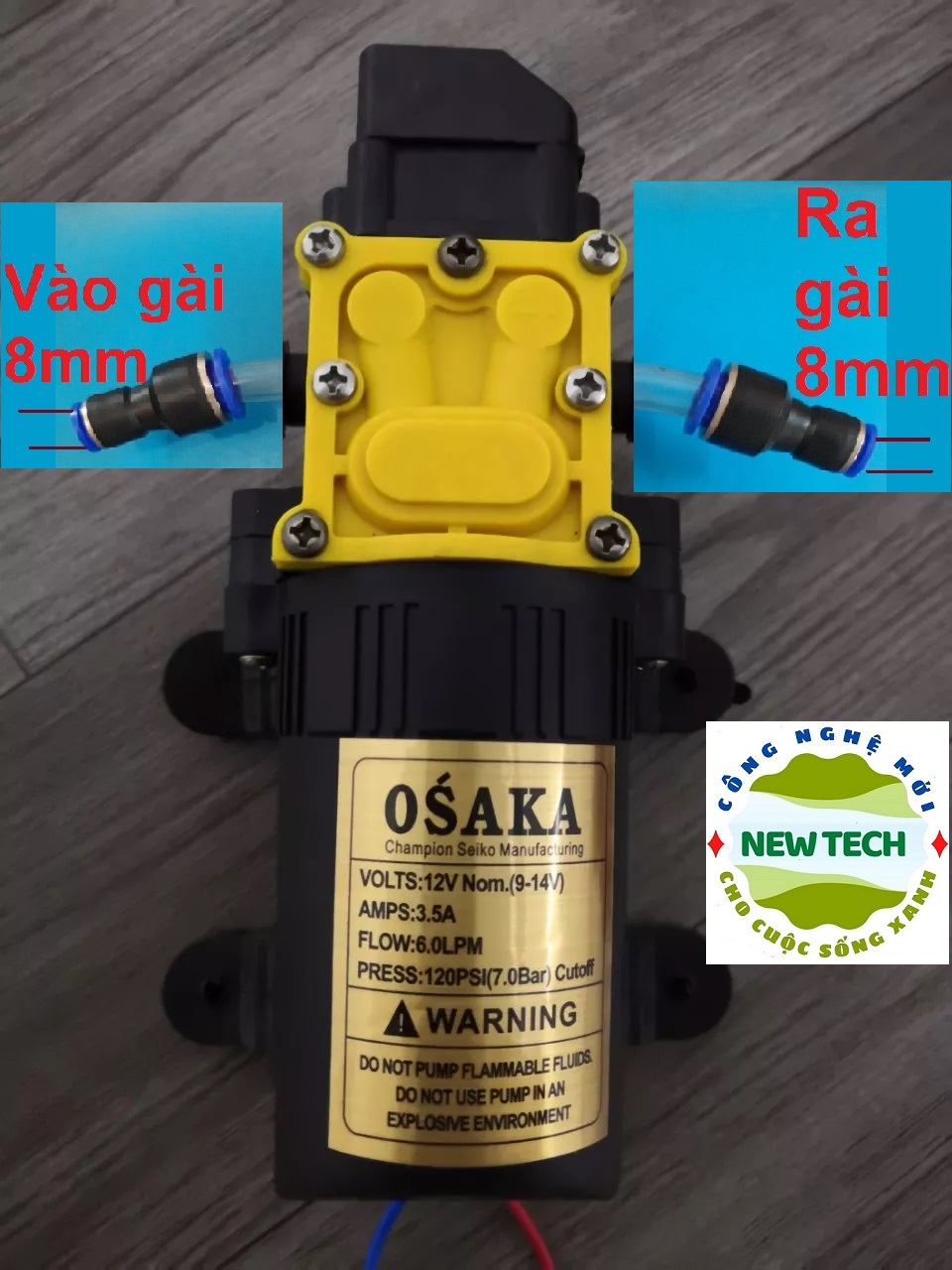 Máy bơm nước mini 12V bơm đơn Sinleader/ Zukui/ Osaka - mo tơ 775, có rờ le tự ngắt