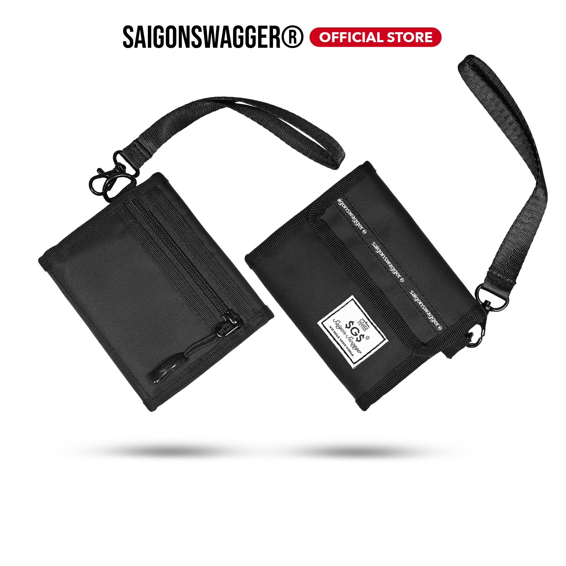 Ví nam, nữ ngắn logo saigon swagger® sgs short wallet nhiều ngăn, chống thấm