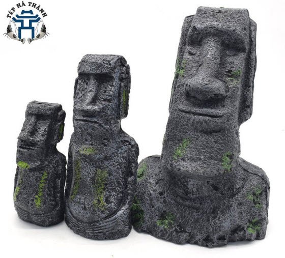 [Hoàn Tiền 10%] Tượng MOAI Đảo Phục Sinh Trang Trí Bể Cá, Bể Thủy Sinh, Bể Bán Cạn - Size S