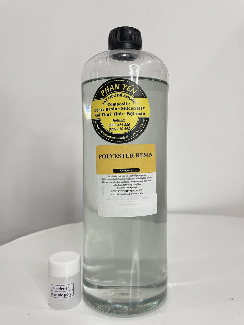 Nhụa Polyester Composite,Keo poly trong,1kg tặng kèm xúc tác