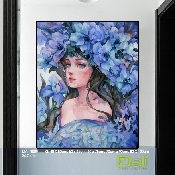 Tranh treo tường tự tô màu số hóa DALI Tranh Nàng thơ N009