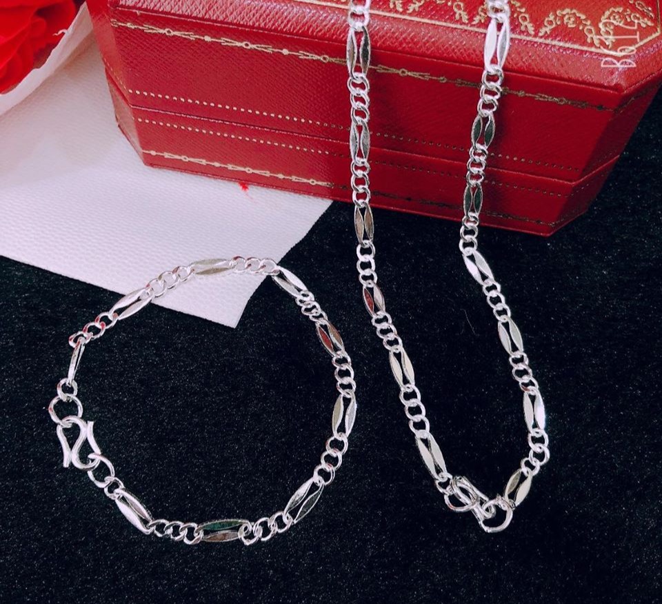 Quà tặng cho bé yêu Dây chuyền và lắc tay bạc cho bé trai-Vàng bạc an chi (ACJ) gian hàng chính hãng cam kết bạc chuẩn, chất lượng không lo đen xỉn