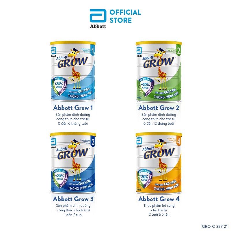 Sữa bột Abbott grow 3 hương vani 900g