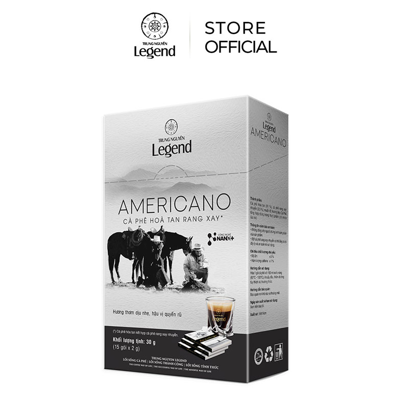 Trung nguyên legend - cà phê americano hòa tan - hộp 15 gói 2gr