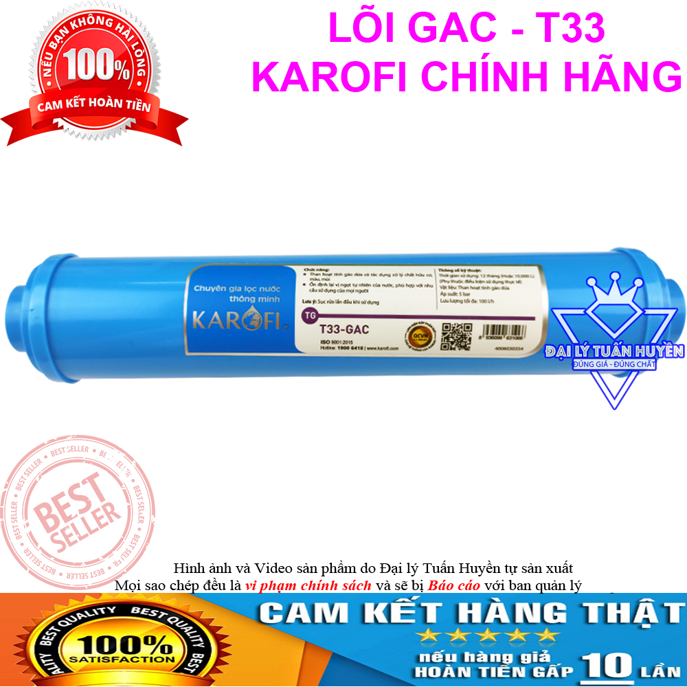 Lõi lọc nước gac-t33 karofi chính hãng - lõi lọc nước khoáng chức năng số 5/6/7/8/9