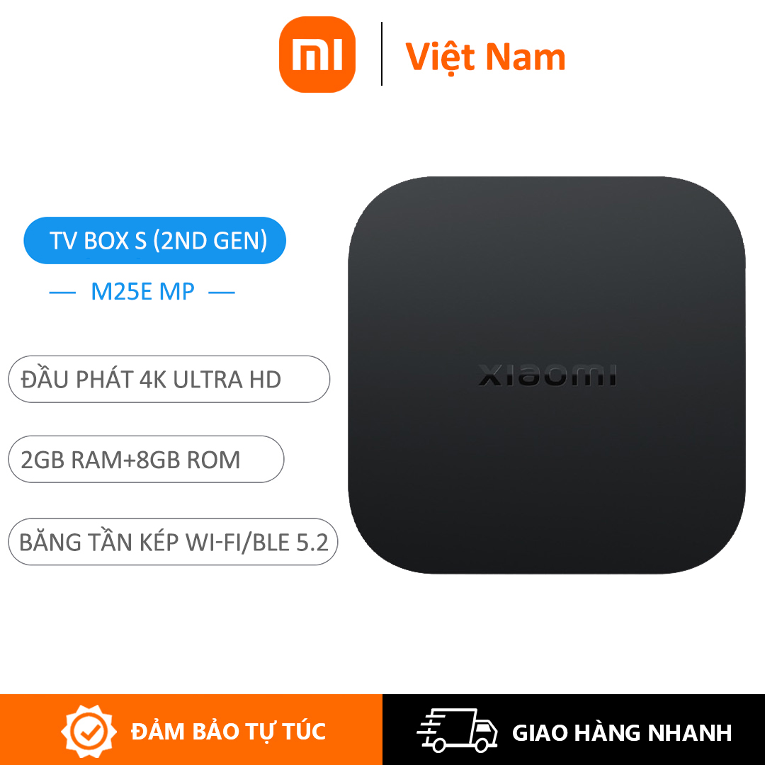 Xiaomi TV Box S 2GB RAM 8GB ROM Băng tần kép Wi-Fi Bluetooth 5.2 Quad Core CPU cho Google TV Chiếu không dây 4K Ultra HD Media Player
