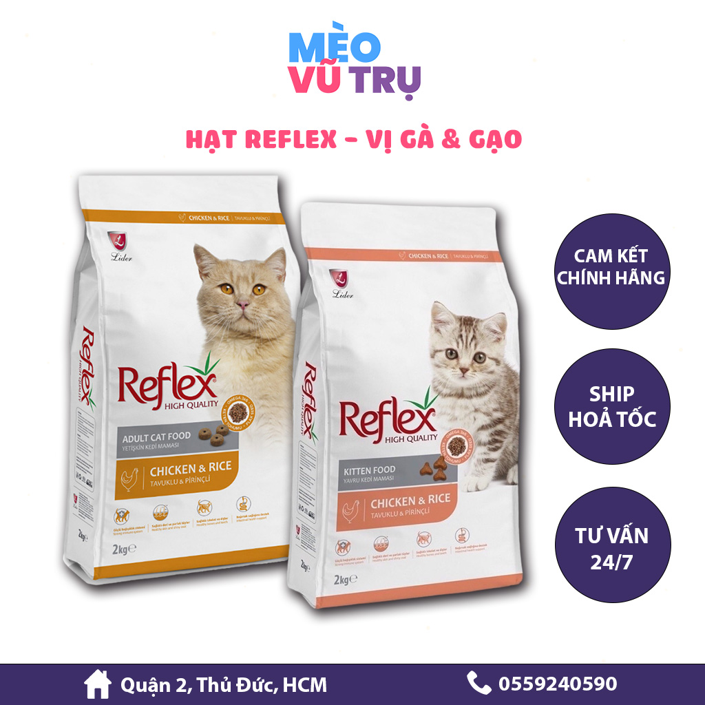 Hạt Reflex Chicken And Rice- Hạt Cho Mèo Con, Hạt Cho Mèo Lớn - Gà Và Gạo - Xuất Xứ Thổ Nhĩ Kỳ