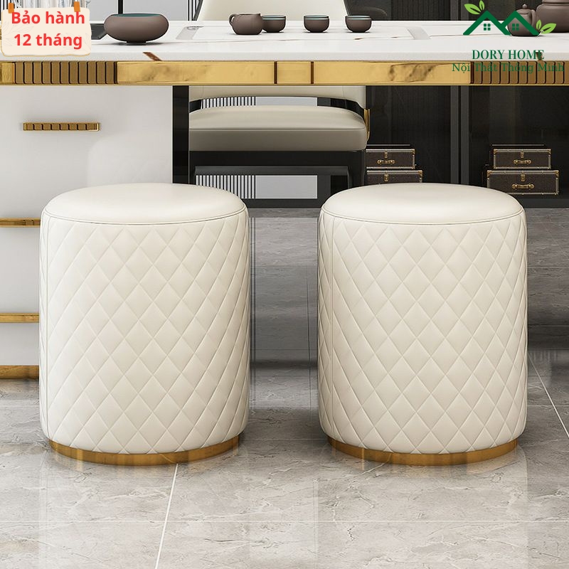 Ghế đôn sofa cao cấp,ghế đôn phòng khách ghế bàn trang điểm chất liệu nỉ da nhập khẩu chính hãng- nội thất dory