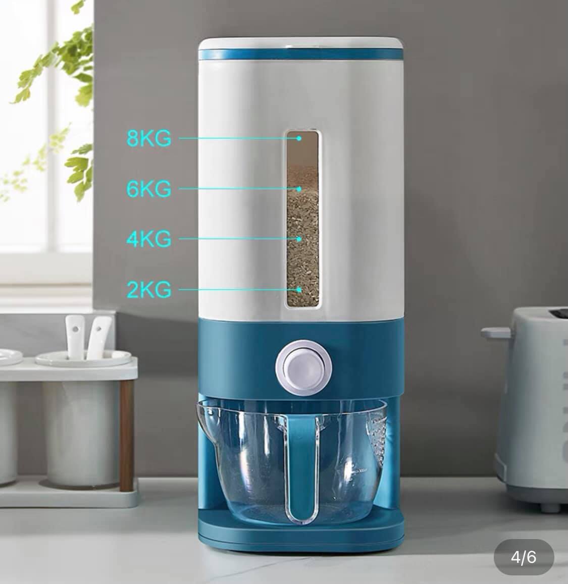 Thùng đựng gạo 12 kg tự động thông mình kèm cốc đong vo gạo- hũ đựng gạo kín tránh mốc bằng nhựa an toàn