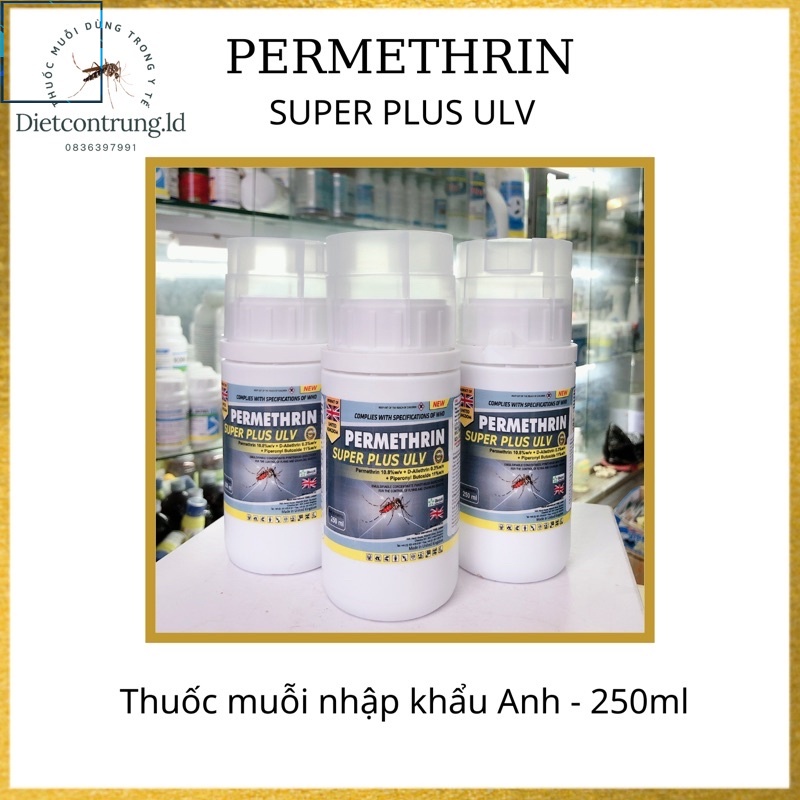 Thuốc diệt muỗi PERMETHRIN SUPER PLUS ULV - thuốc diệt muỗi và diệt côn trùng nhập khẩu trực tiếp từ Anh Quốc (250ml) .