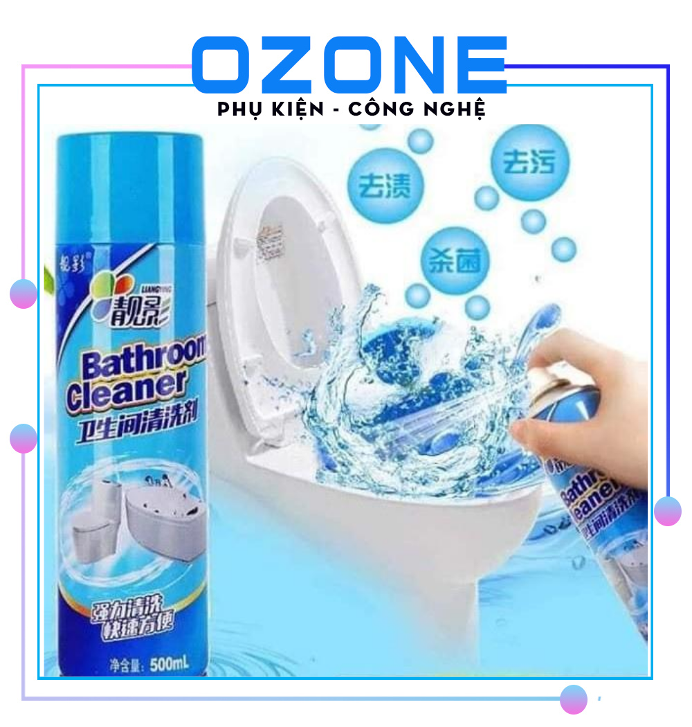 Bathroomcleaner Xịt Tẩy Rửa Nhà Tắm-Xịt Tẩy Nhà Tắm Siêu Trắng- Bọt Tẩy Rửa Vết Ố Vàng Trong Nhà Vệ Sinh-Chai Xịt Tẩy Trắng Nhà Tắm 500ml- Tẩy Nhà Trắng Nhà Tắm Siêu Trắng An Toàn