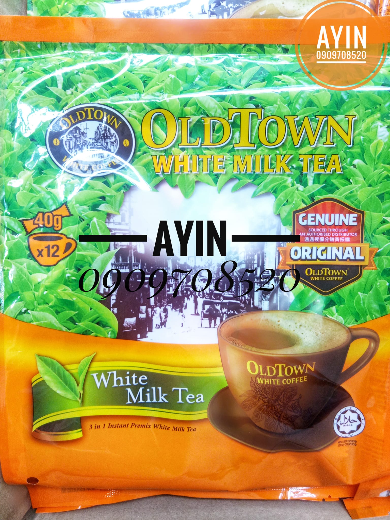 Trà sữa trắng oldtown white milk tea malaysia 12 gói x 40g