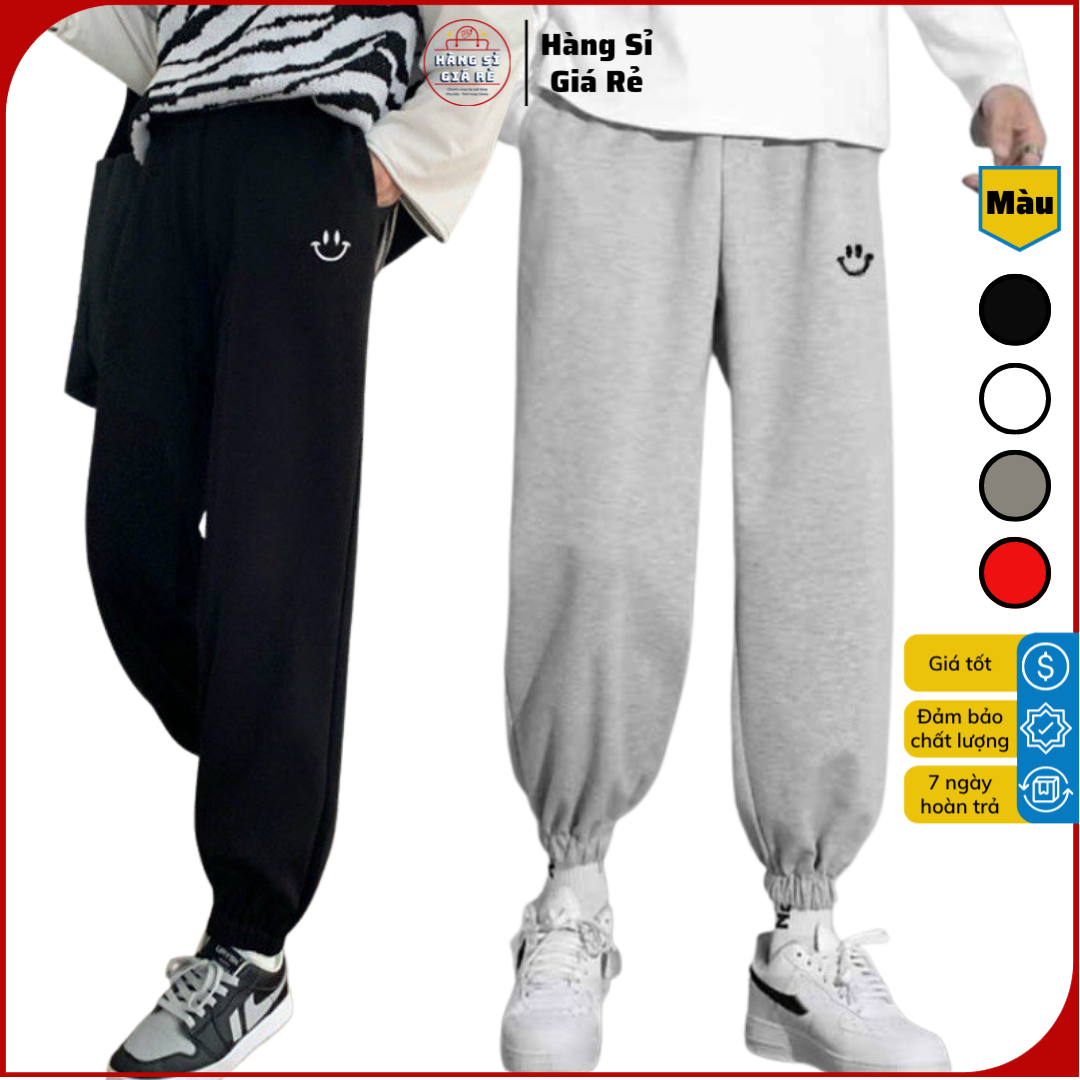 ?? SIÊU HOT NỈ HOA CÚC ?? Quần Thun Nỉ GOURD Unisex  Jogger dáng thụng dây rút ống rộng CHÂN CUA màu ĐEN | XÁM nam nữ
