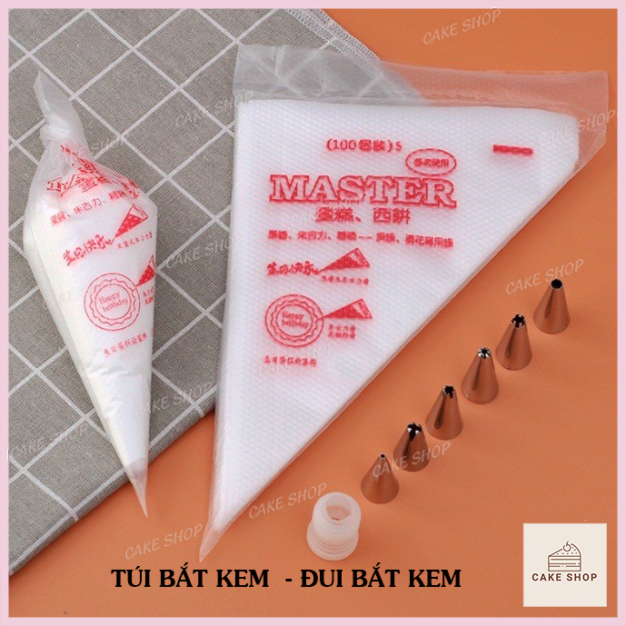 Túi bắt kem nilong dùng để bóp bắt bông kem size trung pupu kids shop