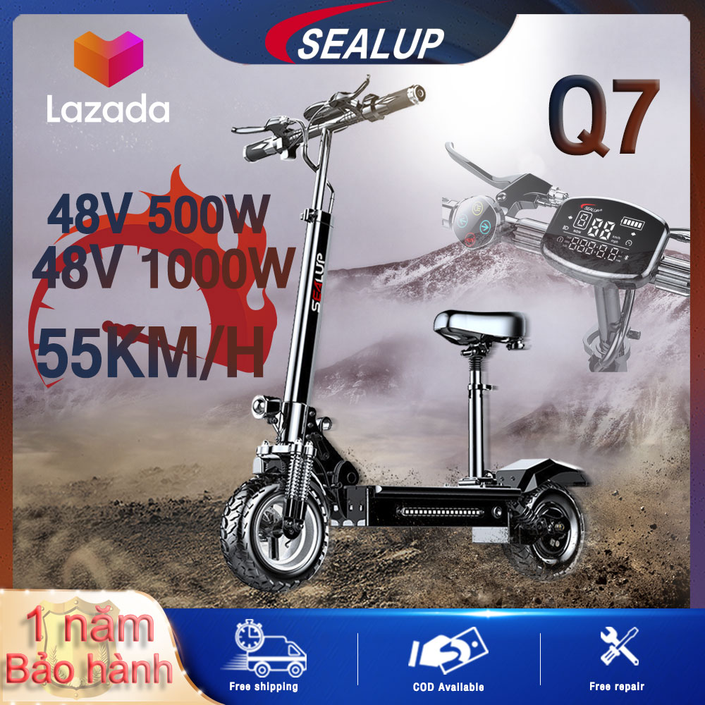 Sealup xlp-q7 xe điện có thể gấp lại xe điện địa hình công suất động cơ 500w/1000w tốc độ 55km/h pin 40-150km chịu tải 200kg chống thấm nước ip54 xe cooter điện người lớn xe điện gấp gọn