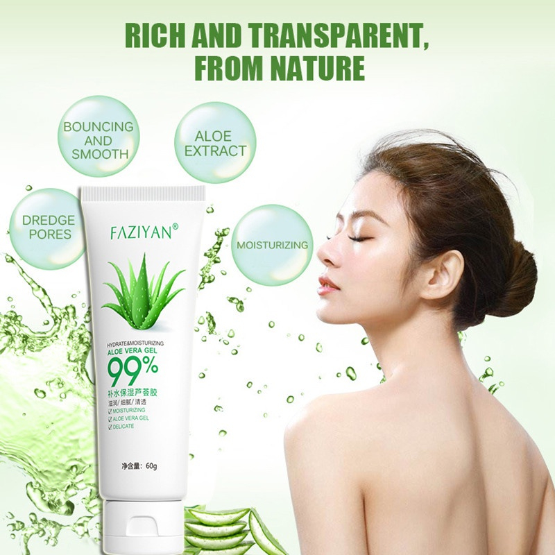 Gel lô hội dưỡng ẩm 99% Fangziyan 30g gel nha đam trung dưỡng da cấp ẩm cho da mặt