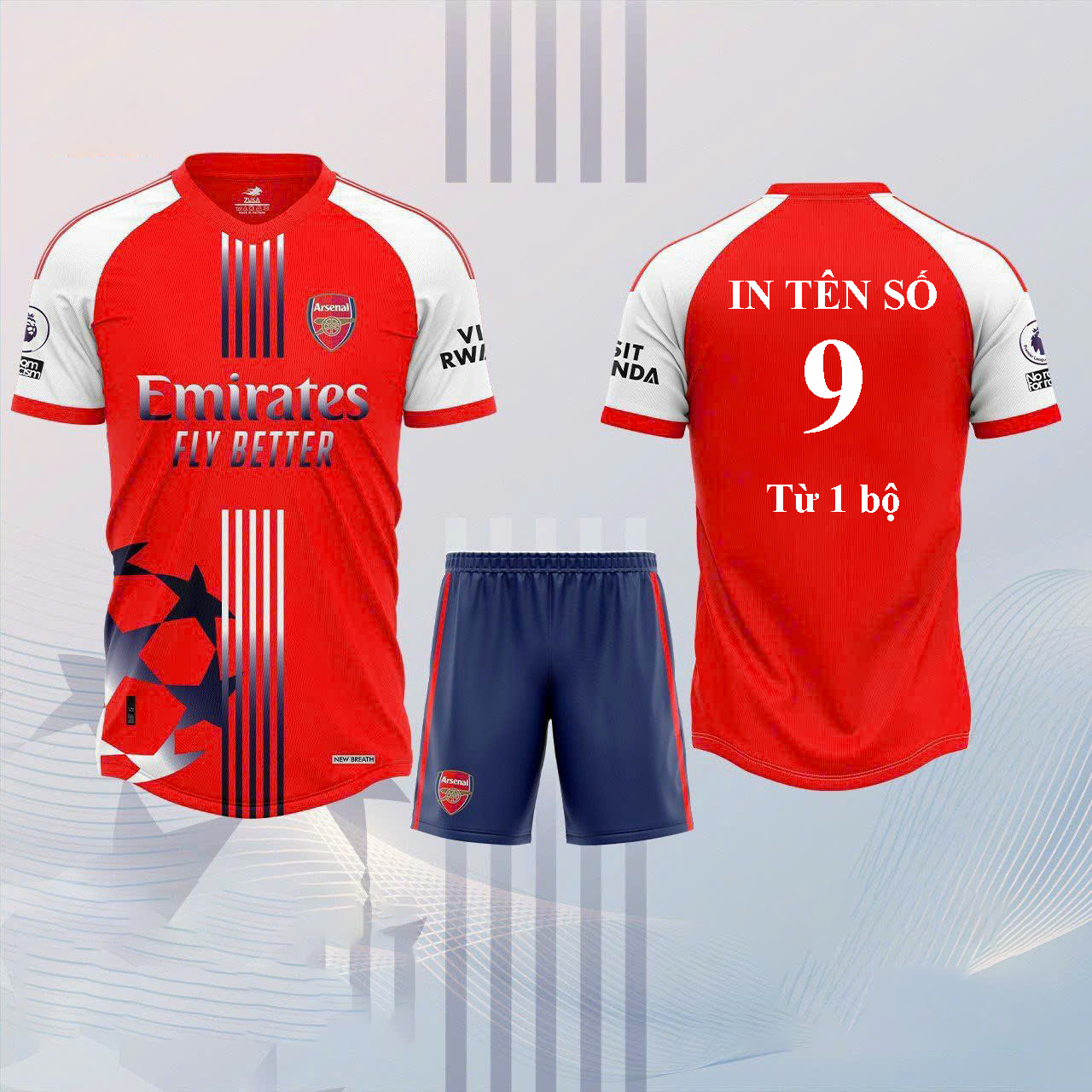 Áo bóng đá câu lạc bộ Arsenal - Bộ bóng đá nam nữ đẹp