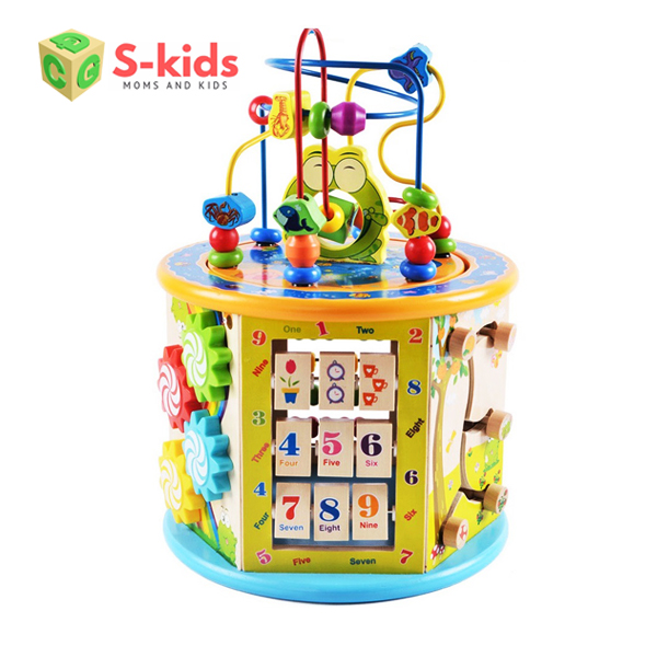 Đồ Chơi Gỗ Thông Minh S-kids , Hộp đa năng 8 in 1 cho bé phát triển toàn diện các kỹ năng