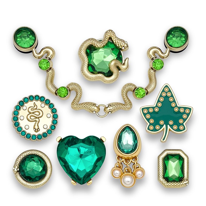 Phụ Kiện Trang Trí Giày Crocs Lục Bảo hoạ tiến Rắn vàng - Charm Cài Giày Hot Trend