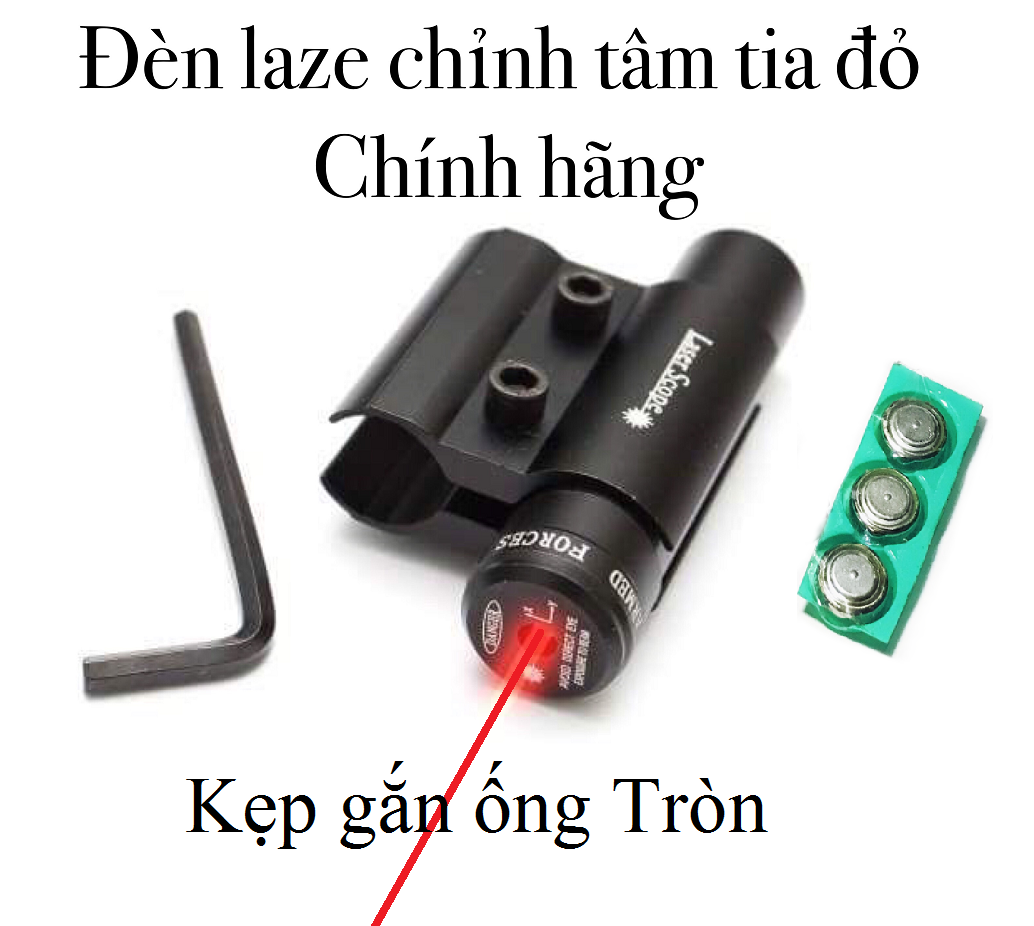 Đèn Laze kẹp ống Tròn - Bút Laze Tia Đỏ có chỉnh tâm Trái / Phải /Trên / Dưới