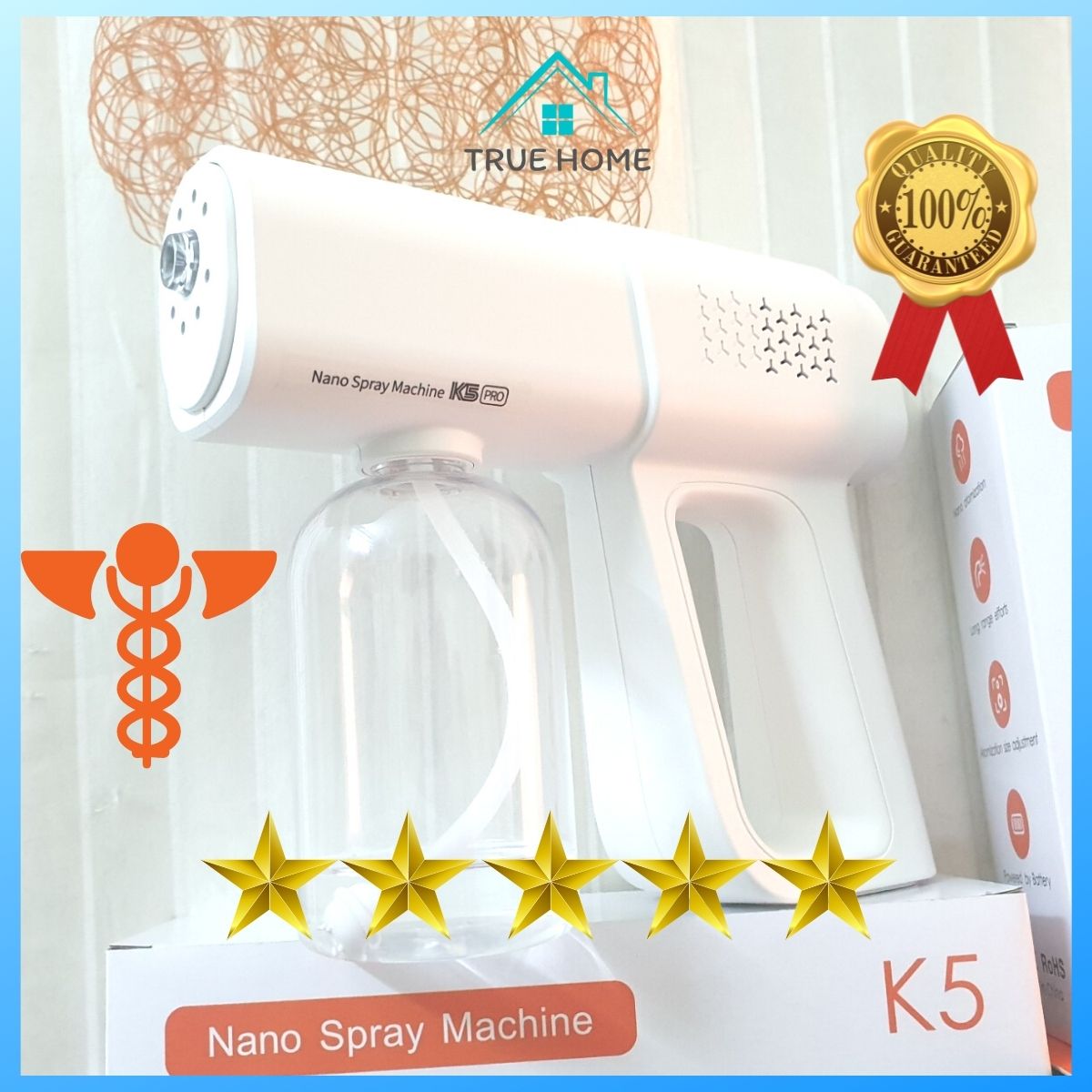 Máy Khử Khuẩn Phun Xịt Khử Sát Trùng Nano K5 Pro Hàng Chuẩn Có 8 Mắt UV - Giá Hỗ Trợ Saigon