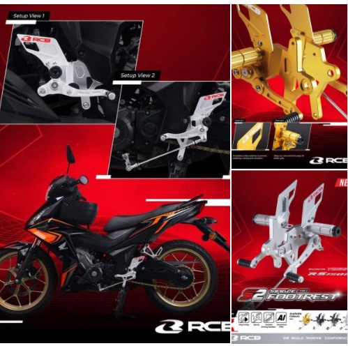 Bộ số gãy đơn nhôm CNC - RCB - S2  gác chân 1 người XE WINNER / WINNER X chính hãng RACING BOY