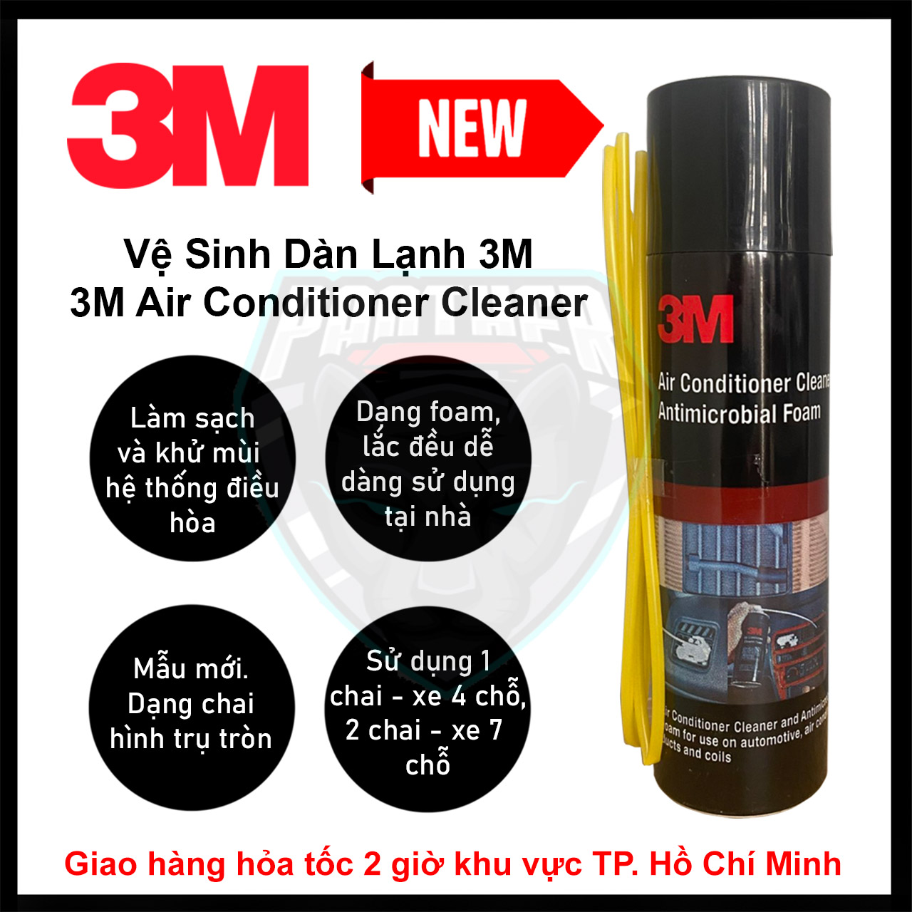[CHÍNH HÃNG 3M] Dung Dịch Vệ Sinh Dàn Lạnh Ô Tô 3M Air Conditioner Cleaner Foam 140g (250mL)