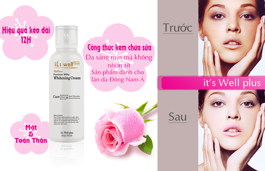 [HCM]Kem Sữa Dưỡng Trắng Hồng Nâng Tông Da Mellissa Milky Whitening Cream 100ml