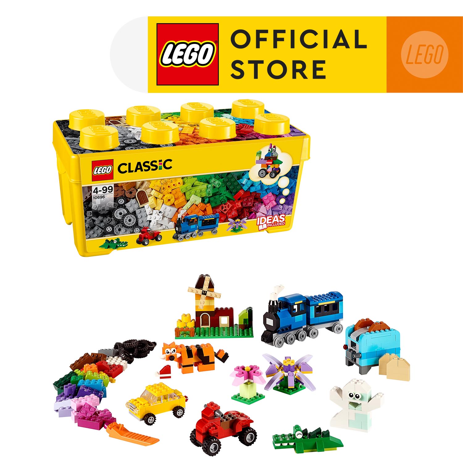 LEGO CLASSIC 10696 Đồ Chơi Lắp Ráp Thùng Gạch Trung Classic Sáng Tạo (484 Chi tiết)