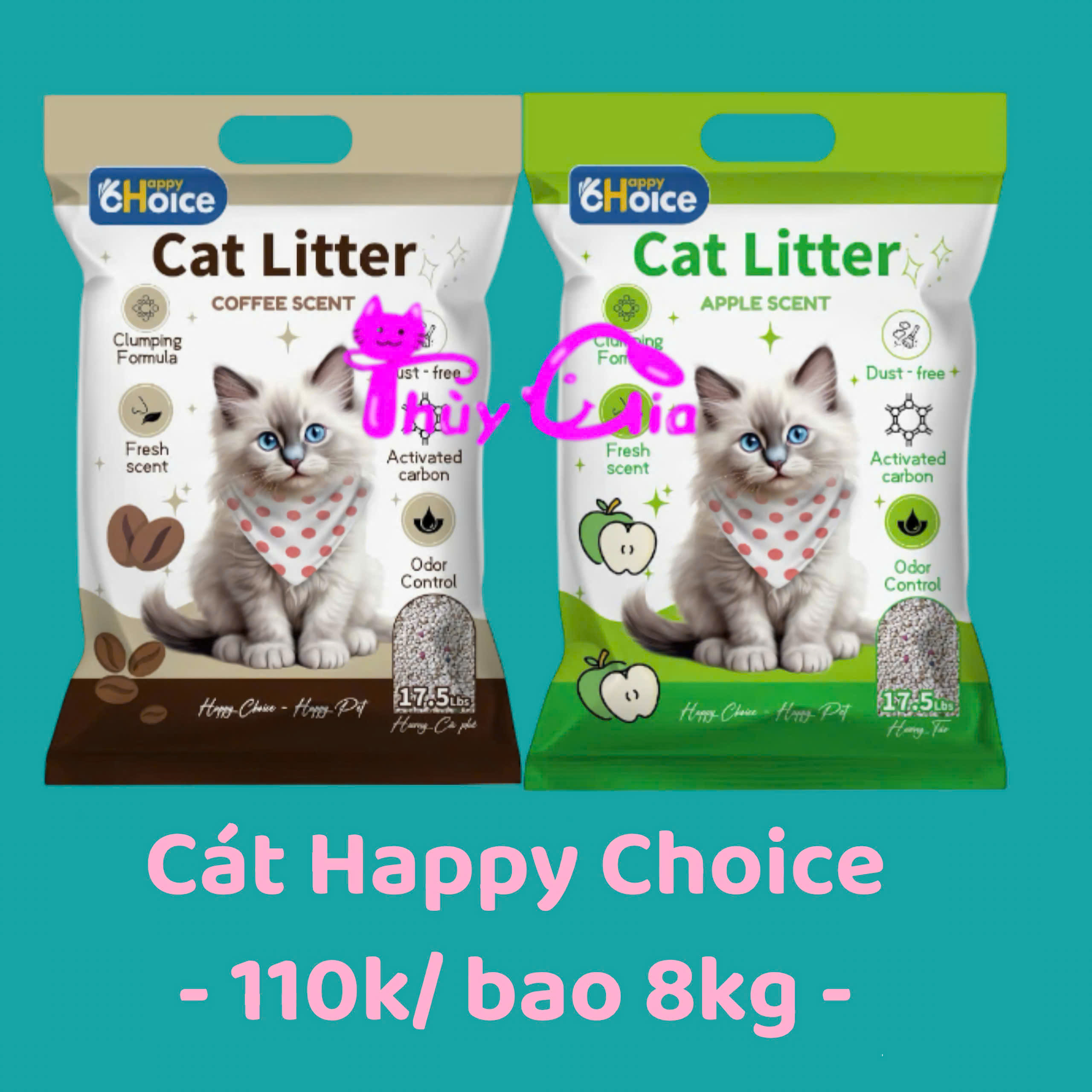 Cát Happy Choice 17,5L (8kg) cát vệ sinh cho mèo!