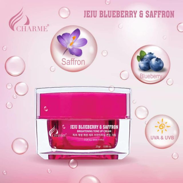 [HCM]Kem Dưỡng Trắng Da Chống Lão Hóa Charme Jeju Blueberry & Saffron 25g