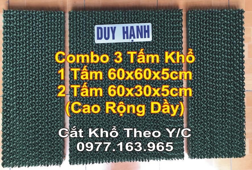 Combo Tấm làm mát chống rêu màu xanh 1 tấm khổ 60x60x5cm 2 tấm khổ 60x30x5cm