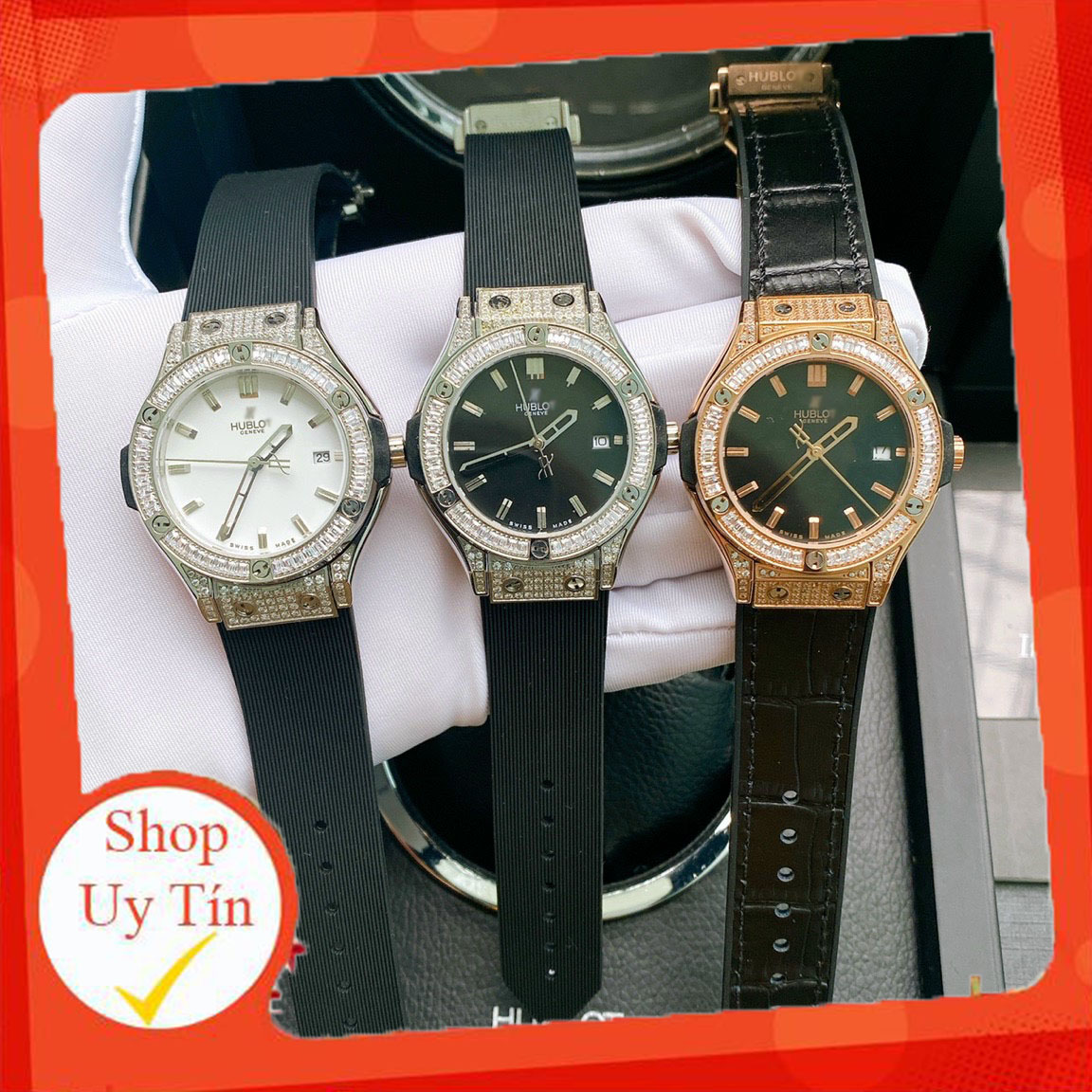 [XẢ KHO]Đồng Hồ Nữ💛𝐇𝐮𝐛𝐥0𝐭💛Sang Trọng Máy Nhật Full Đá Cao Cấp Chống Nước Chống trầy Size 34mm