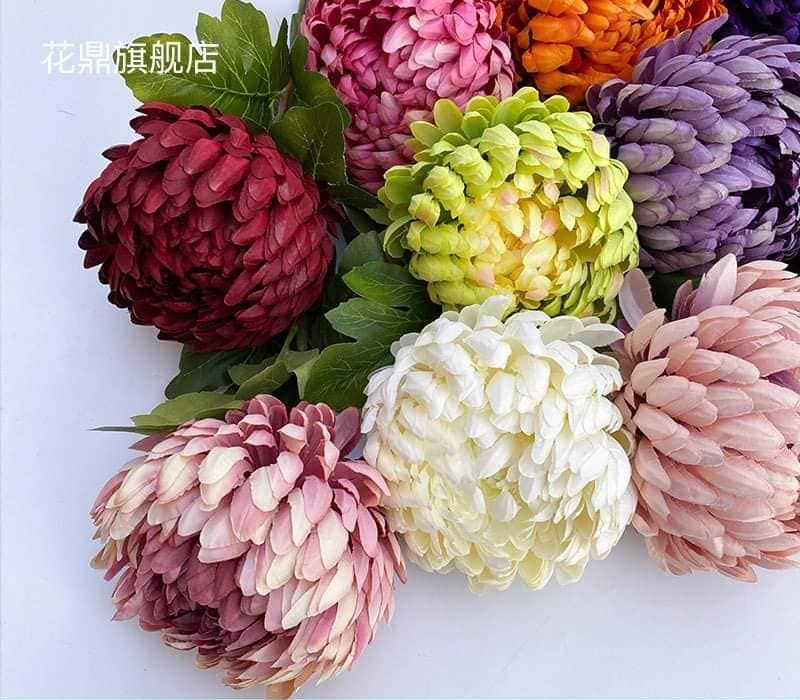 Cúc Phú Quý Đại Đoá cao cấp trang trí Decor- Hoa Giả Cao Cấp