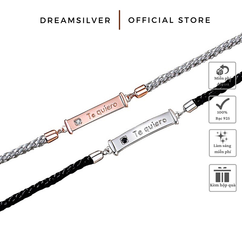 Lắc tay đôi bạc mix vải canvas dreamsilver te quiero freesize ltd011