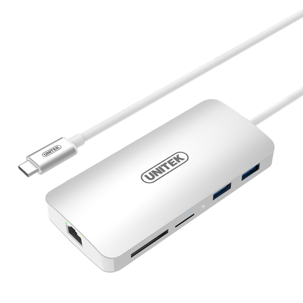 Cáp type-c - 2 usb /2p hdmi /lan/sd+micro sd unitek y9115