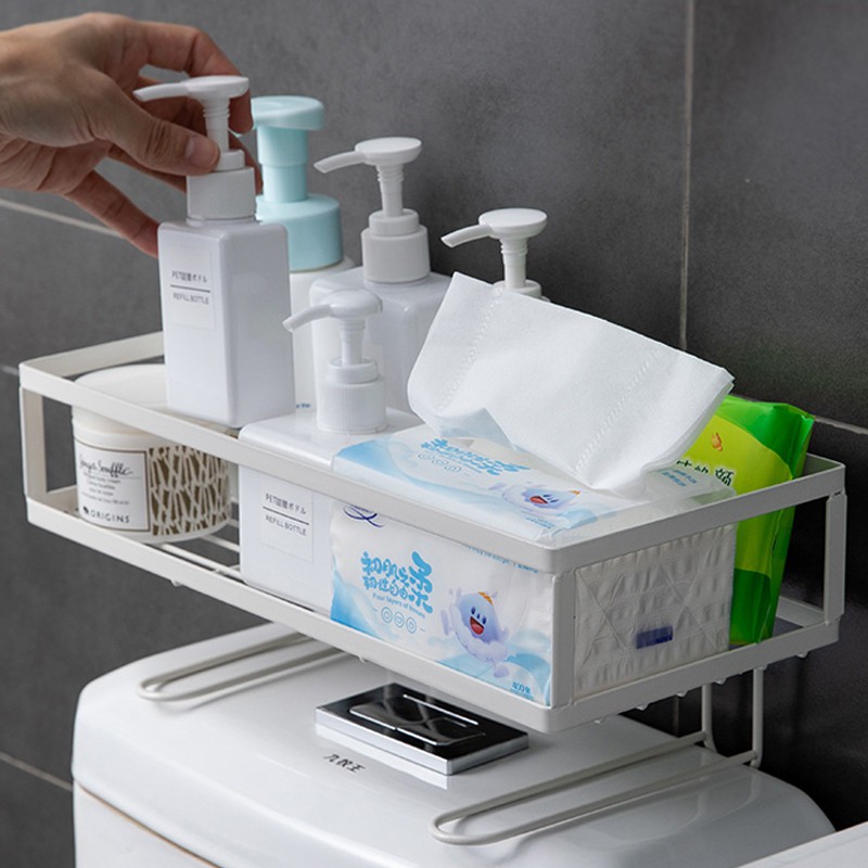 Kệ để phòng tắm phòng vệ sinh dán tường không cần khoan đục Kệ toilet thông minh