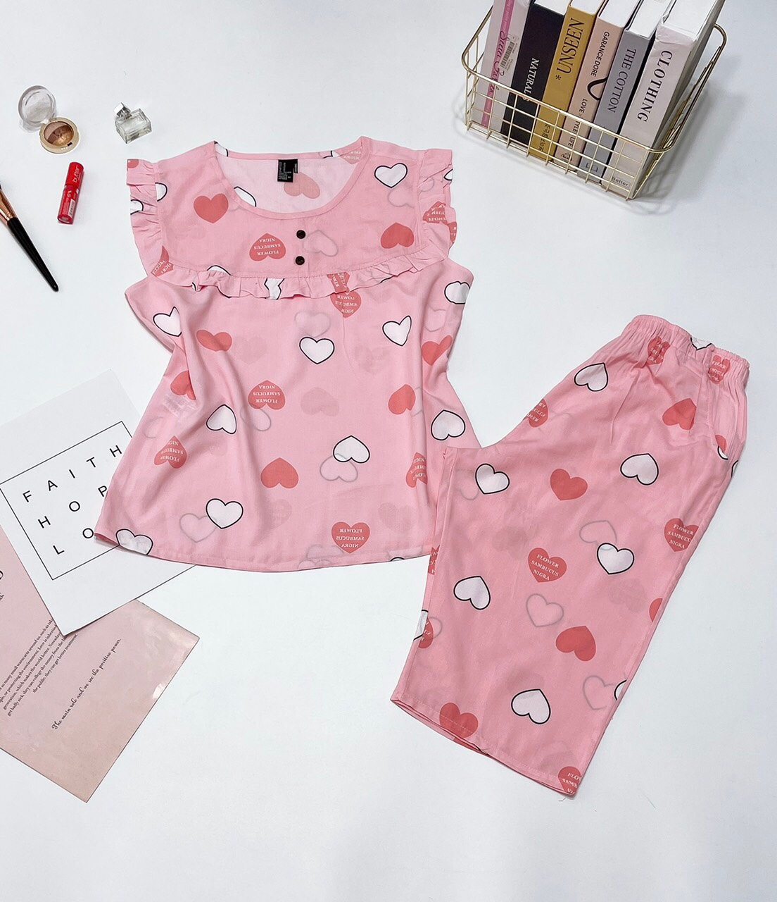 Đồ lửng cánh tiên tole lanh BL95 Homewear,đồ bộ lửng vải tole mềm mát ,form dáng rộng rãi thoải mái ,quần dài qua gối