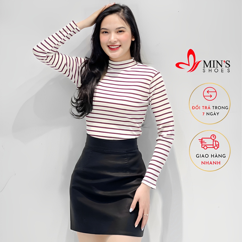 Min's shoes - áo giữ nhiệt nữ kẻ hàn thời trang cao cấp áo 942