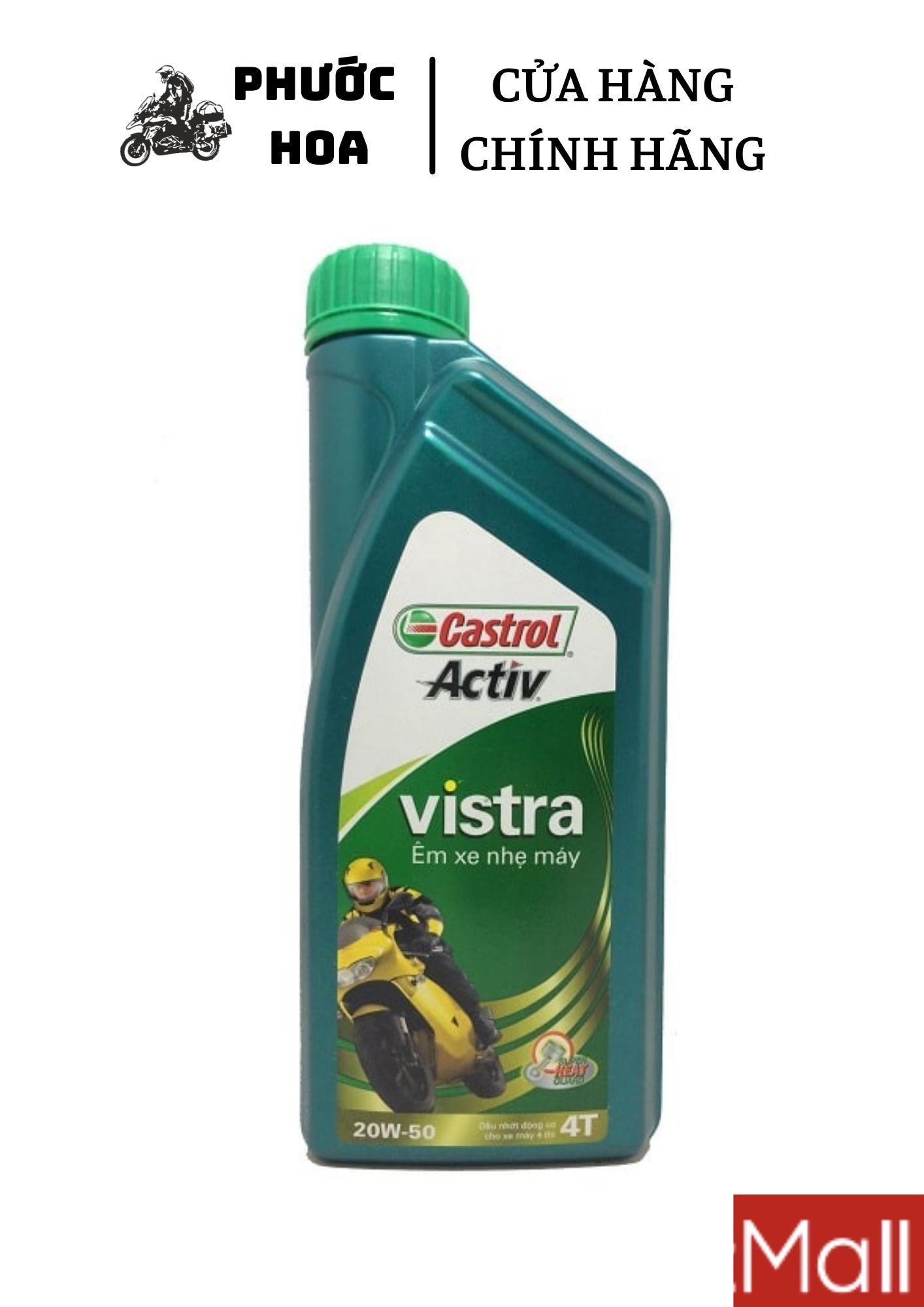 Dầu nhớt castrol vistra 20w50 - nhớt castrol xanh chính hãng dành cho xe máy