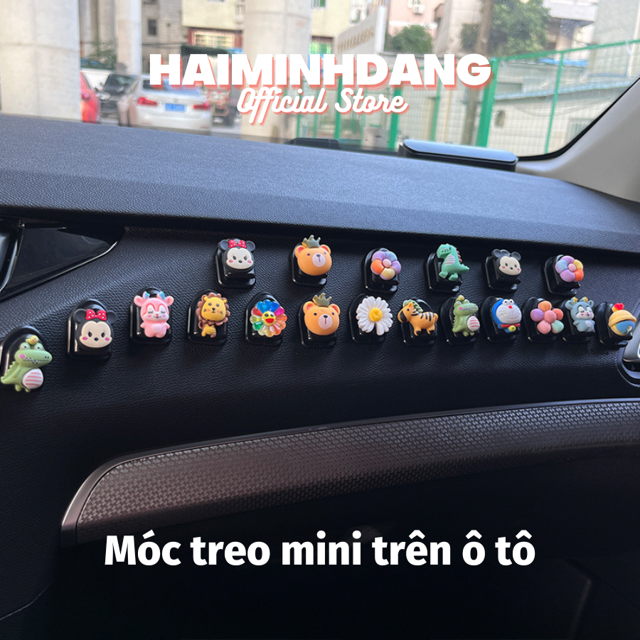 Móc treo mini gắn hình họa tiết nhỏ gọn, Móc treo đồ tiện lợi trên xe hơi, ô tô