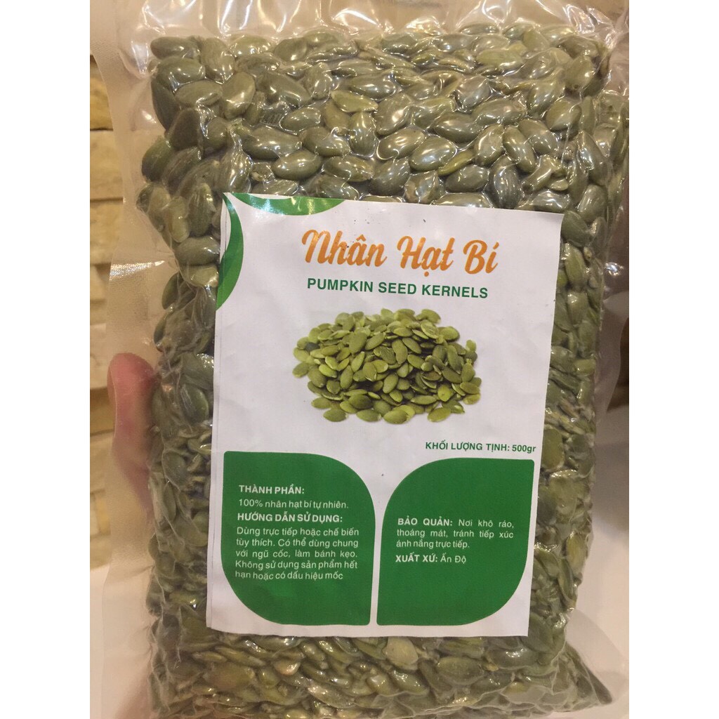 500 gram nhân hạt bí đã tách vỏ ấn độ
