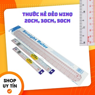 Thước kẻ dẻo winq 20cm 30cm 50cm dụng cụ đo kẻ