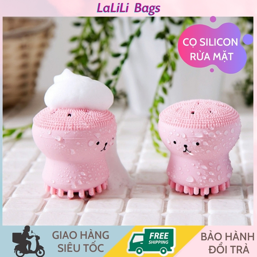 Cọ rửa mặt Bạch tuộc Silicon cao cấp - Làm sạch sâu da mặt loại bỏ bụi bẩn tối đa - Mút rửa mặt LALILI BAGS