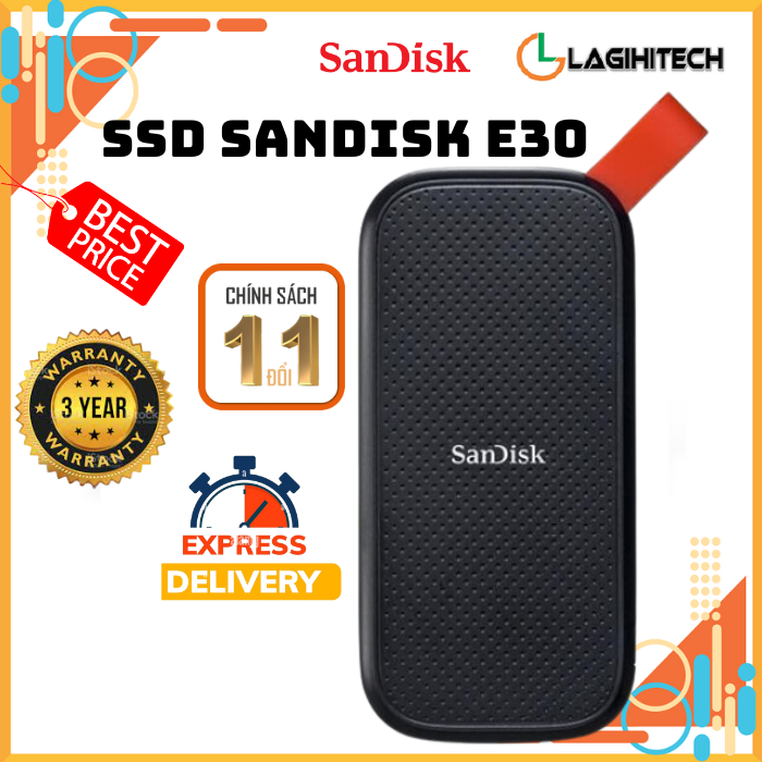 Ổ Cứng Di Động SSD Sandisk E30 480GB / 1TB / 2TB USB 3.2 Gen2 Bảo hành 3 năm Sandisk