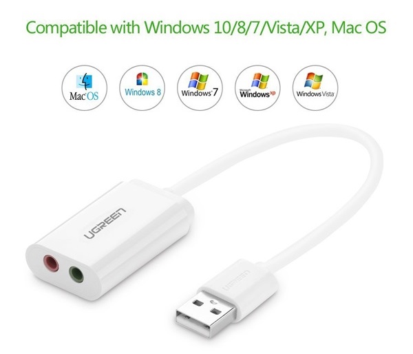 Cáp USB Sound - Card Sound USB 2.0 to 3.5mm UGREEN 30143 - Hàng Chính Hãng